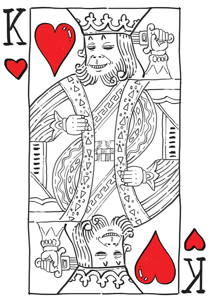 是的,扑克牌里的这张红桃k,就是查理曼大帝